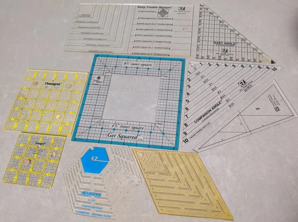 Quilting Rulers Templates Lot of 9 Creative Grids Omnigrid Easy Center Hexagon
